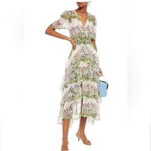 Maje floral ruffled dress